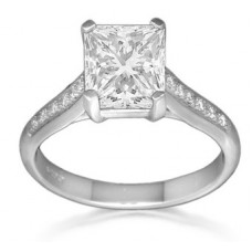 Radiant Diamond Shoulder Set Ring