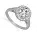 Round Diamond Single Halo Shoulder Set Ring