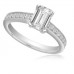 Emerald Diamond Shoulder Set Ring
