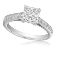 Princess Diamond Shoulder Set Ring