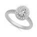Oval Diamond Single Halo Shoulder Set Ring