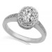 Oval Diamond Single Halo Shoulder Set Ring