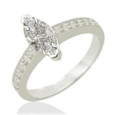 Marquise Diamond Shoulder Set Ring