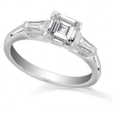 Classic Asscher & Baguette Diamond Trilogy Ring