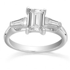 Classic Emerald & Baguette Diamond Trilogy Ring
