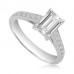Emerald Diamond Shoulder Set Ring