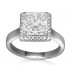 Modern Princess Cut Diamond Single Halo Ring