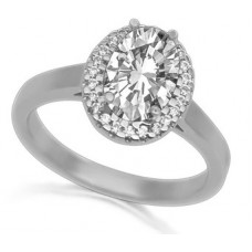 Oval Diamond Single Halo Ring