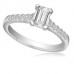 Emerald Diamond Shoulder Set Ring