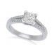 Princess & Round Diamond Shoulder Set Ring