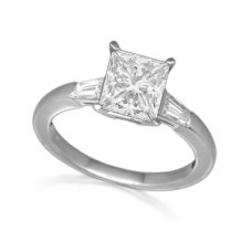 Elegant Princess & Baguette Diamond Trilogy Ring