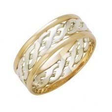 7mm Two-tone Celtic Wedding Ring 7mm Two-tone Celtic Wedding Ring