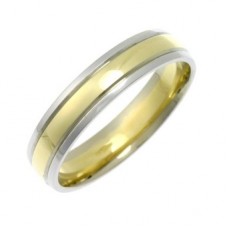 5mm Court Shape Two Tone Wedding Ring 5mm Court Shape Two Tone Wedding Ring
