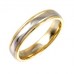 4mm Two Tone Court Shape Wedding Ring