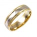 6mm Court Shape Two Tone Wedding Ring