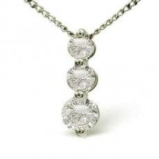 Modern Round Diamond Trilogy Pendant