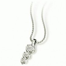 Modern Round Diamond Trilogy Pendant