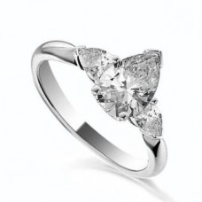 Elegant Pear Diamond Trilogy Ring