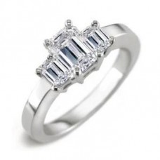 Classic Emerald Diamond Trilogy Ring