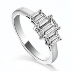 Classic Emerald Diamond Trilogy Ring