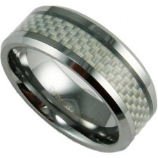 8mm Tungsten & Carbon Wedding Ring