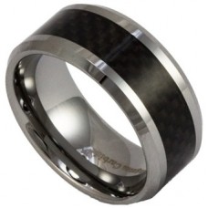 10mm Tungsten & Carbon Fiber Wedding Ring