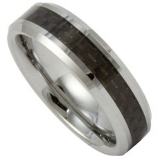 6mm Tungsten & Carbon Wedding Ring