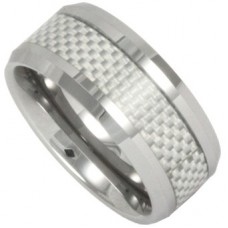 10mm Tungsten & Carbon Mens Wedding Ring