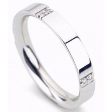 3.5mm Flat Court Diamond Set Wedding Ring