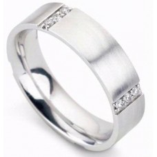 5.5mm Flat Court Diamond Set Wedding Ring