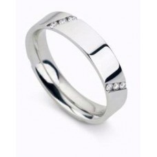 4.5mm Flat Court Diamond Set Wedding Ring