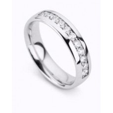 5mm Flat Court Diamond Set Wedding Ring