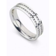 5mm Double Row Full Diamond Wedding Ring
