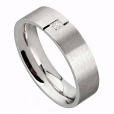 6mm Flat Court Matching Diamond Set Wedding Ring