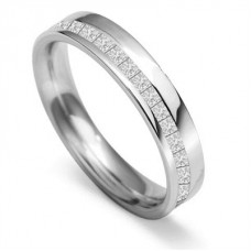4mm Offset Princess Diamond 60% Wedding Ring
