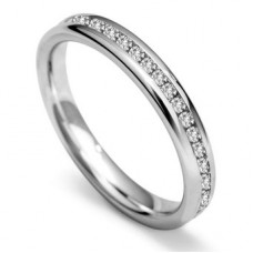 0.40ct Si1/fg Platinum 60% Diamond Set Wedding Band