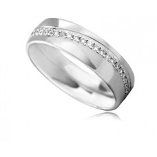 0.50ct Si/fg Flat Court Diamond Set Wedding Ring