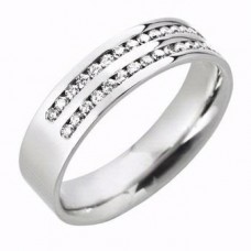 6mm Double Row Diamond 60% Wedding Ring