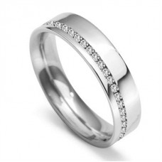 5mm Offset Round Diamond 60% Wedding Ring