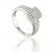 Princess And Round Diamond Cluster Side Stone Ring