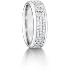 0.80ct Vs/de Triple Row Diamond Wedding Ring