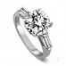 Round And Tapered Baguette Diamond Trilogy Ring