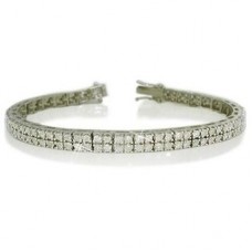 3.64ct I1/fg Double Row Diamond Tennis Bracelet