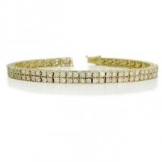 Classic Double Row Round Diamond Tennis Bracelet
