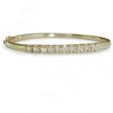 Oval Shaped Princess Diamond Set Bangle