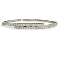 Split Designer Round Diamond Set Bangle