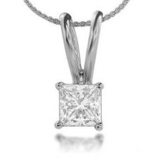 0.50ct Si/fg Princess Diamond Solitaire Pendant