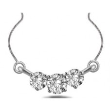 Elegant Round Diamond Trilogy Necklace