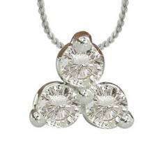 Modern Round Diamond Trilogy Pendant
