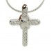 Unique Round Diamond Cross Pendant